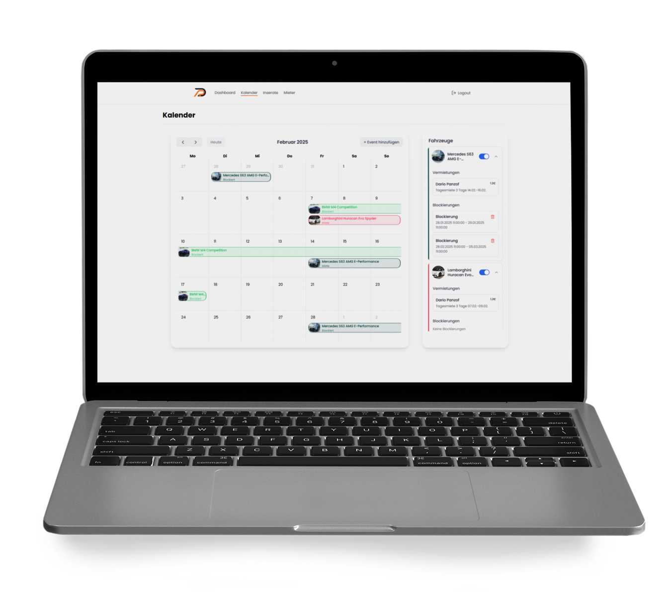 Drivable Kalendermanagement Interface