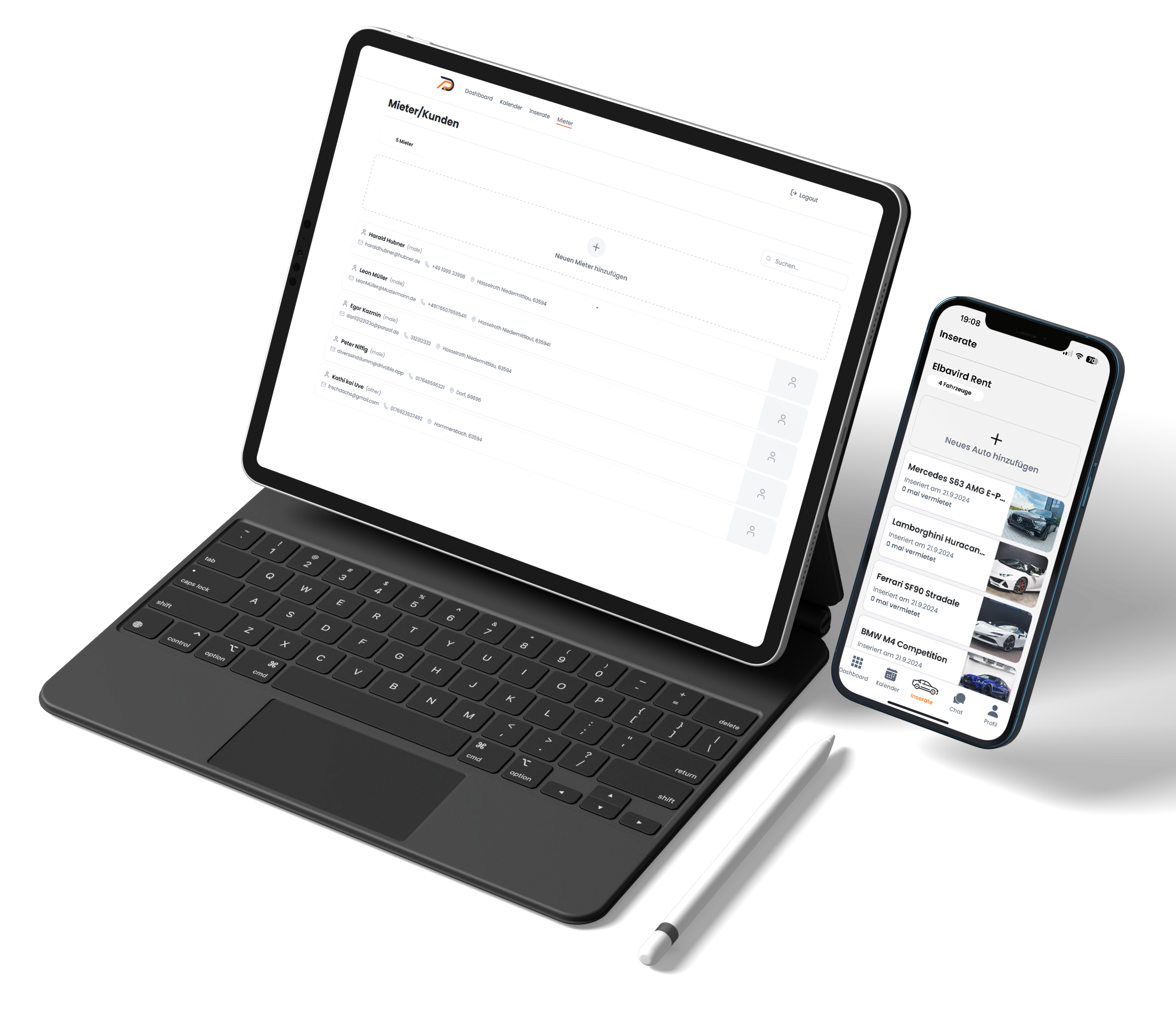 Drivable Mieterverwaltung Interface