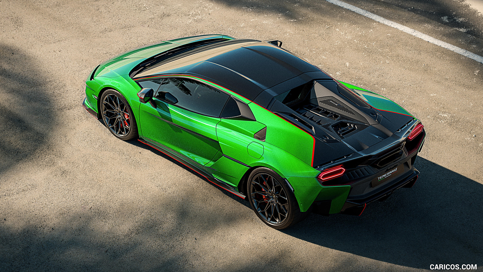 Lamborghini Temerario 2025 Heckansicht – Twin-Turbo-V8 Motorabdeckung und Diffusor