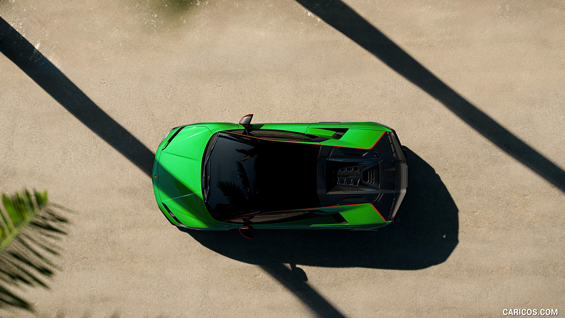 Lamborghini Temerario 2025 in der Draufsicht – aerodynamische Linienführung und hexagonale Designelemente