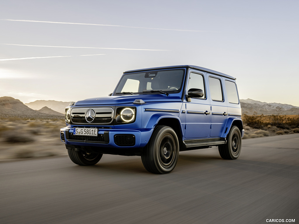 Mercedes-Benz G 580 mit EQ Technology Edition One in Südseeblau Magno - Frontansicht